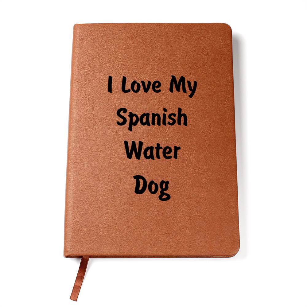 Love My Spanish Water Dog v4 - Vegan Leather Journal