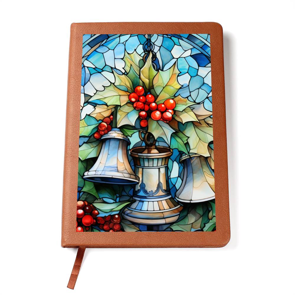 Christmas Stained Glass Design 012 - Vegan Leather Journal