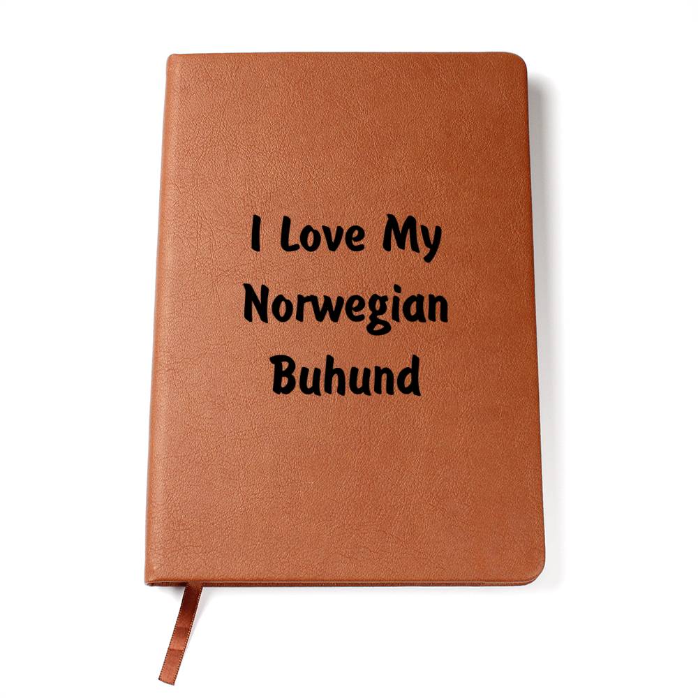Love My Norwegian Buhund v4 - Vegan Leather Journal