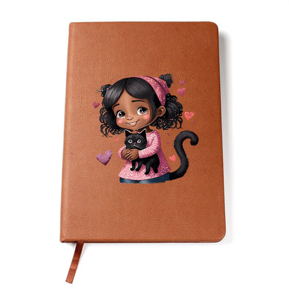 Valentine's Day Black Cat 023 - Vegan Leather Journal