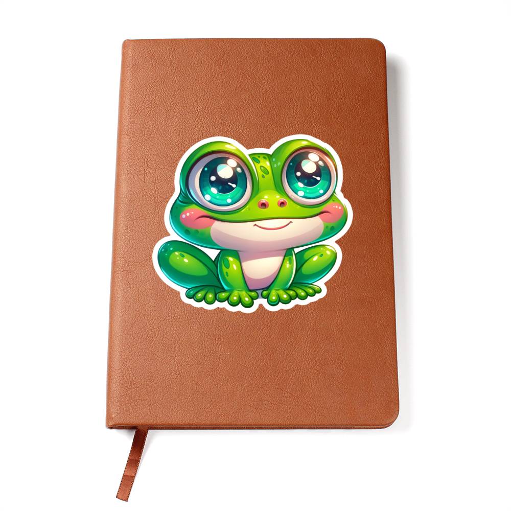 Cute Frog sticker 55 - Vegan Leather Journal