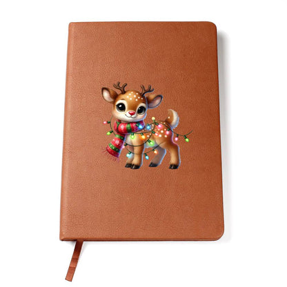 Cute Christmas Reindeer 019 - Vegan Leather Journal