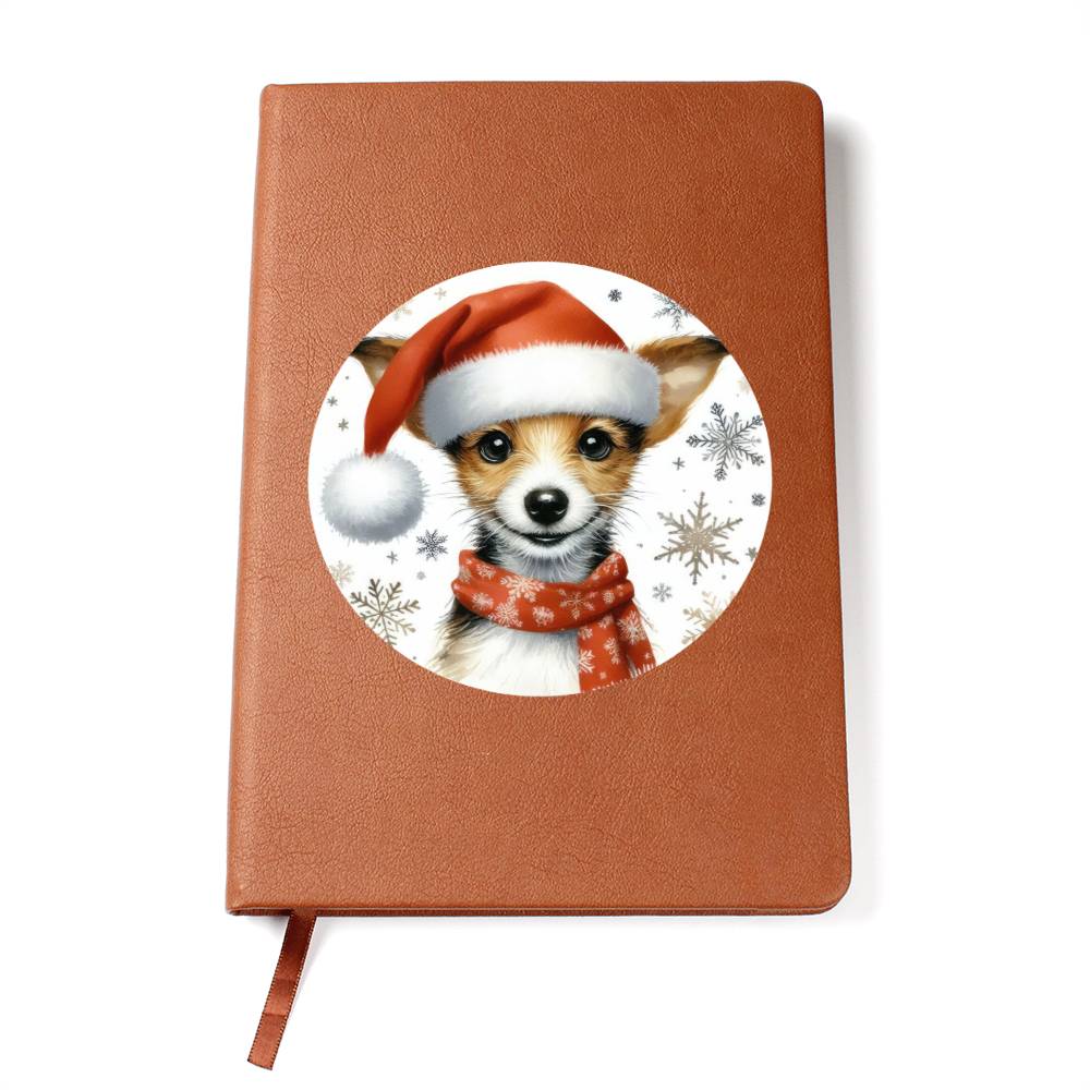 Christmas Dog - Toy Fox Terrier - Vegan Leather Journal