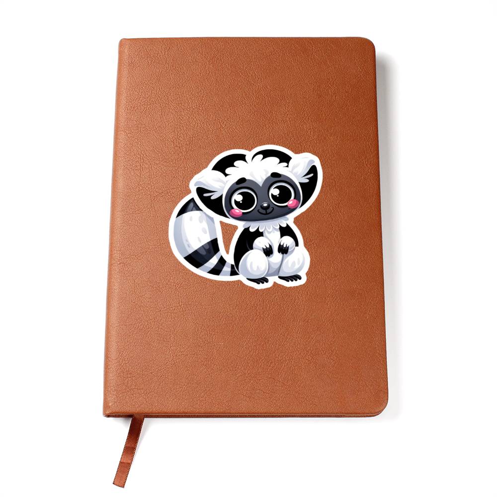 Cute Sifaka sticker 166 - Vegan Leather Journal