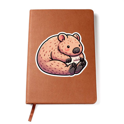 Cute Wombat sticker 218 - Vegan Leather Journal