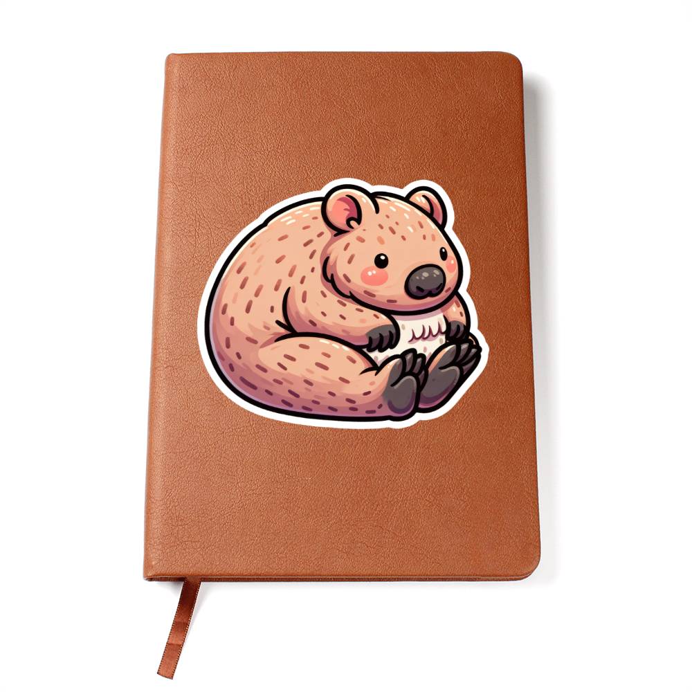 Cute Wombat sticker 218 - Vegan Leather Journal