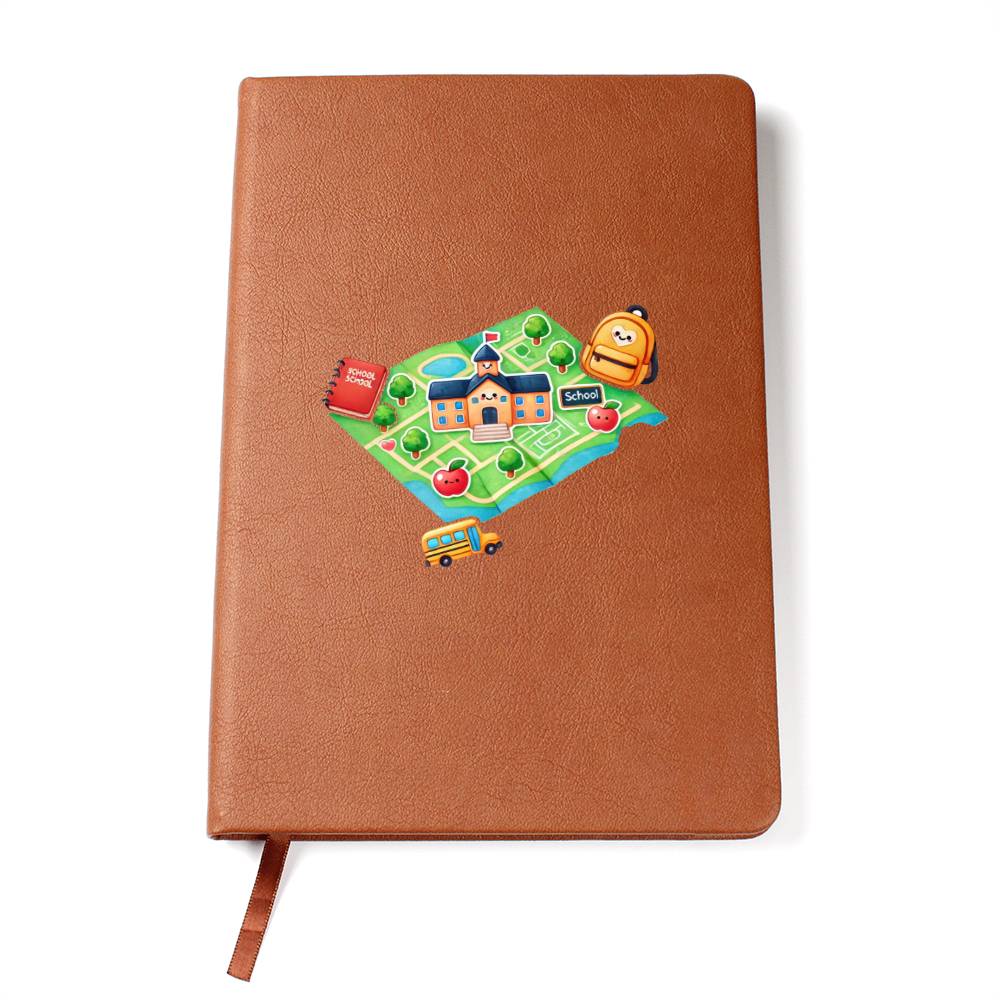 Cute Back to School Sticker 039 - Vegan Leather Journal