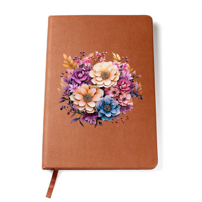 Floral Flower Wreath 070 - Vegan Leather Journal