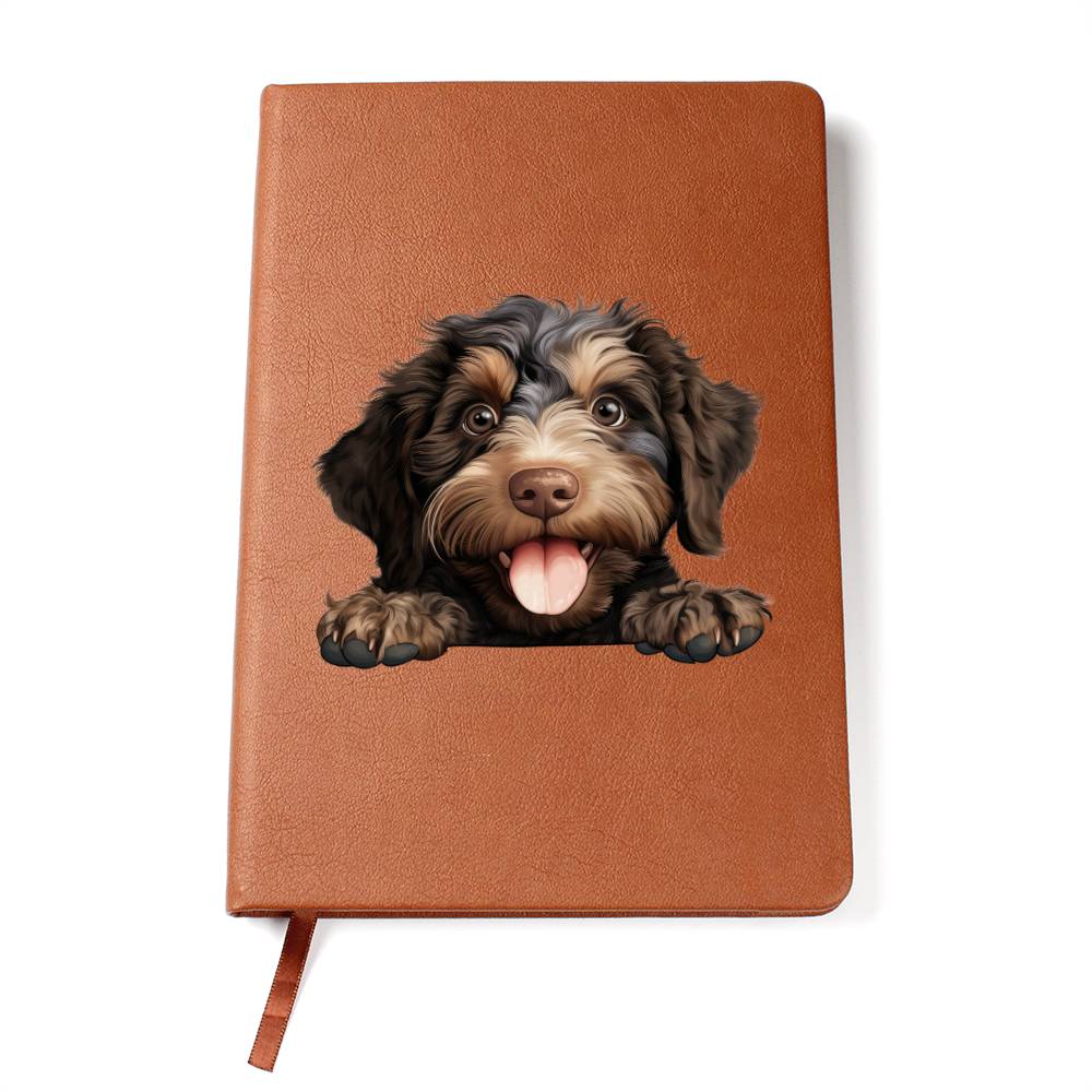 Barbet Peeking - Vegan Leather Journal
