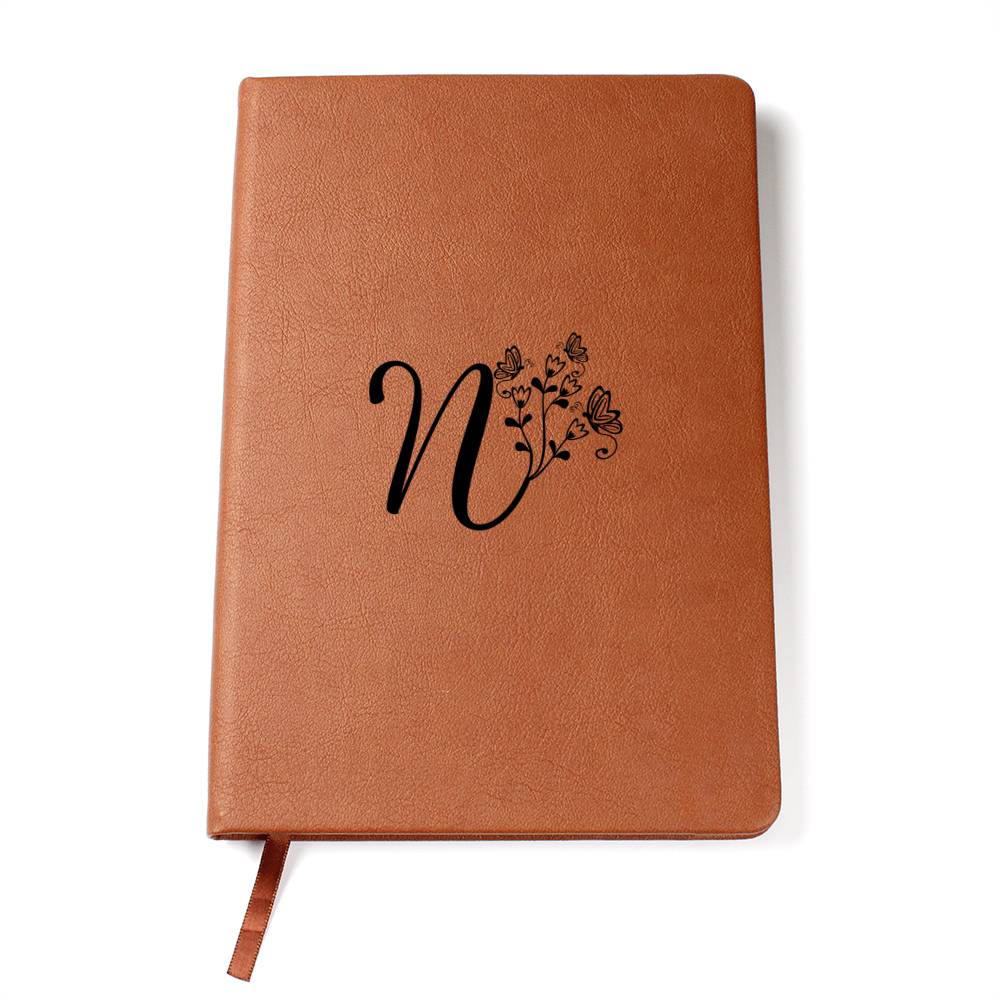Botanical Monogram N - Vegan Leather Journal