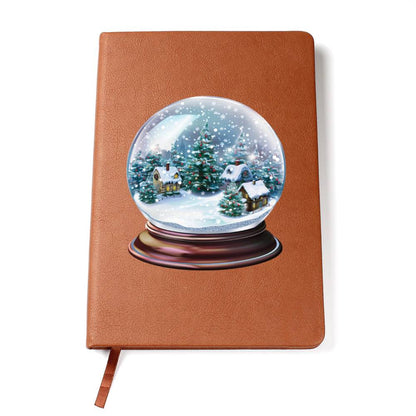 Watercolor Christmas Snow Globe 034 - Vegan Leather Journal