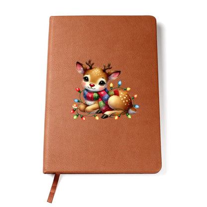 Cute Christmas Reindeer 024 - Vegan Leather Journal