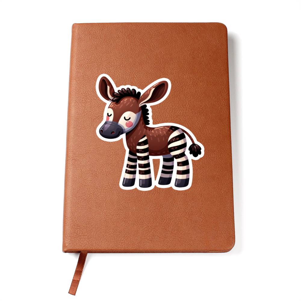 Cute Okapi sticker 106 - Vegan Leather Journal