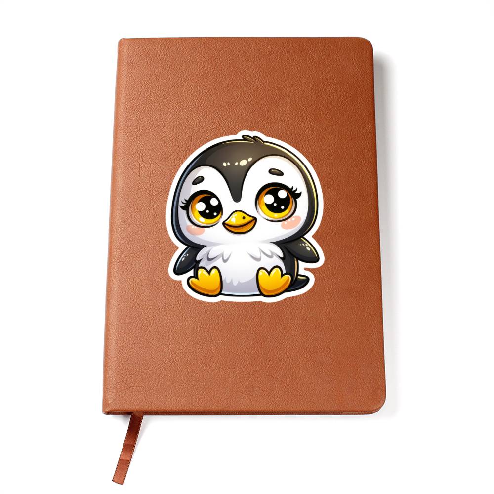 Cute Ellow-eyed Penguin sticker 222 - Vegan Leather Journal