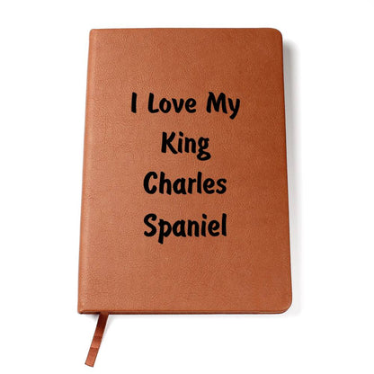 Love My King Charles Spaniel v4 - Vegan Leather Journal