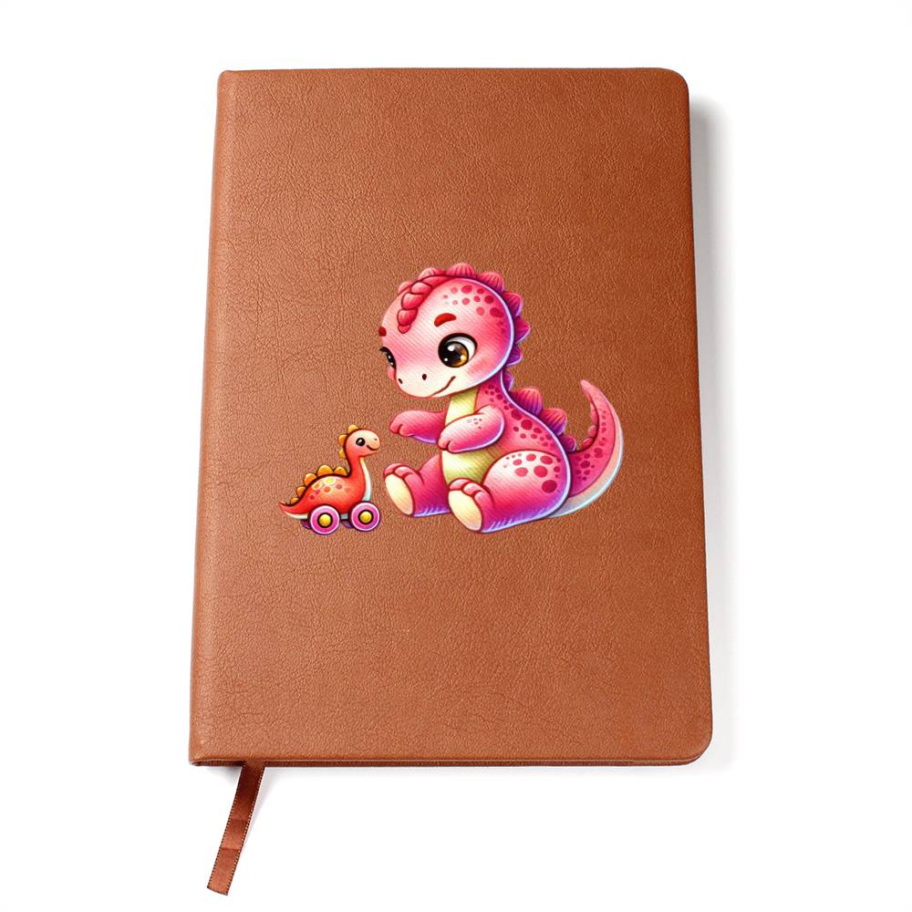 Colorful Baby Dinosaur 095 - Vegan Leather Journal