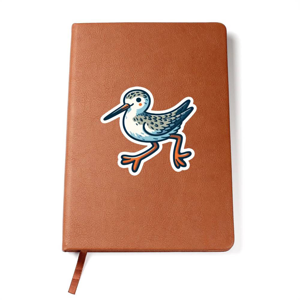 Cute Sandpiper sticker 156 - Vegan Leather Journal