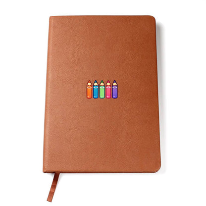 Cute Back to School Sticker 050 - Vegan Leather Journal