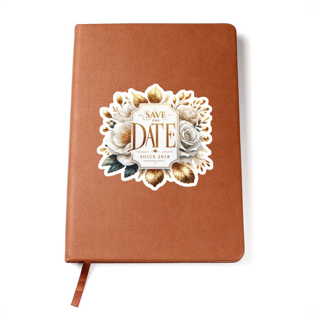 Luxury Wedding Decor Sticker 017 - Vegan Leather Journal