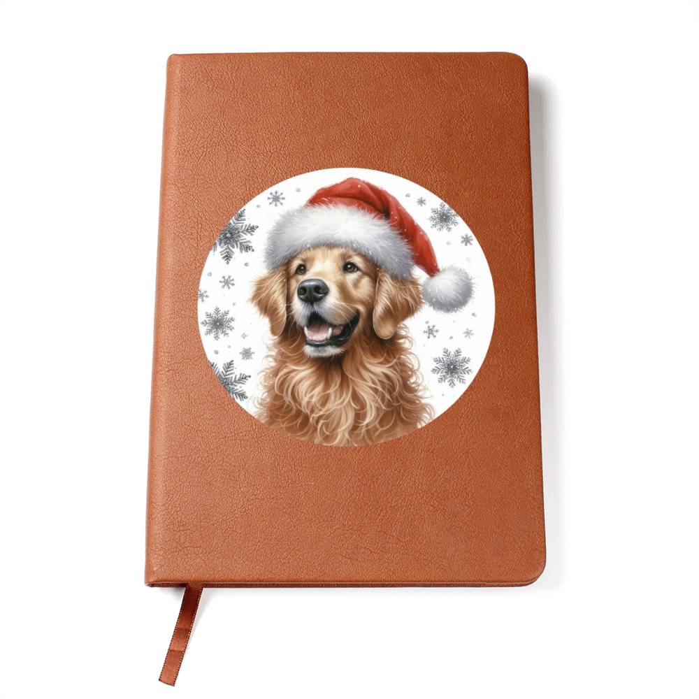 Christmas Dog - Curly-Coated Retriever - Vegan Leather Journal