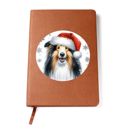 Christmas Dog - Bearded Collie - Vegan Leather Journal