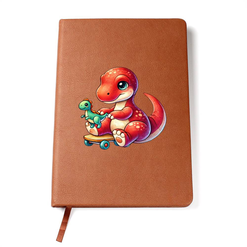 Colorful Baby Dinosaur 005 - Vegan Leather Journal