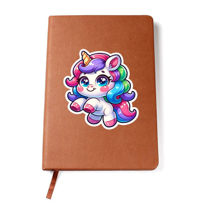 Cute Unicorn sticker 194 - Vegan Leather Journal
