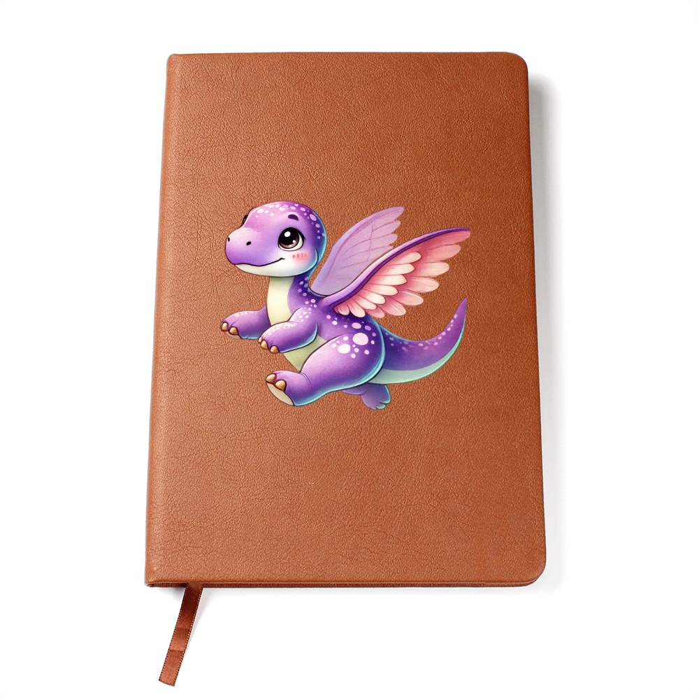 Colorful Baby Dinosaur 078 - Vegan Leather Journal