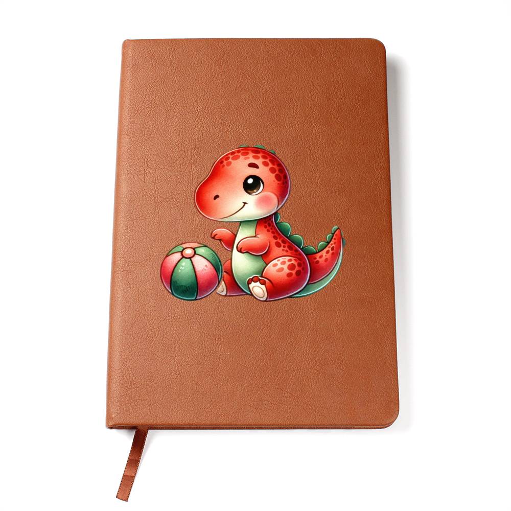 Colorful Baby Dinosaur 038 - Vegan Leather Journal