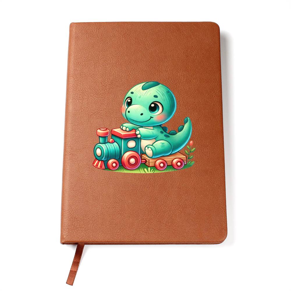 Colorful Baby Dinosaur 010 - Vegan Leather Journal