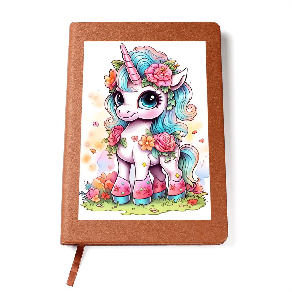 Cute Unicorn 049 - Vegan Leather Journal