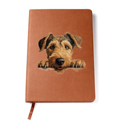 Welsh Terrier Peeking - Vegan Leather Journal