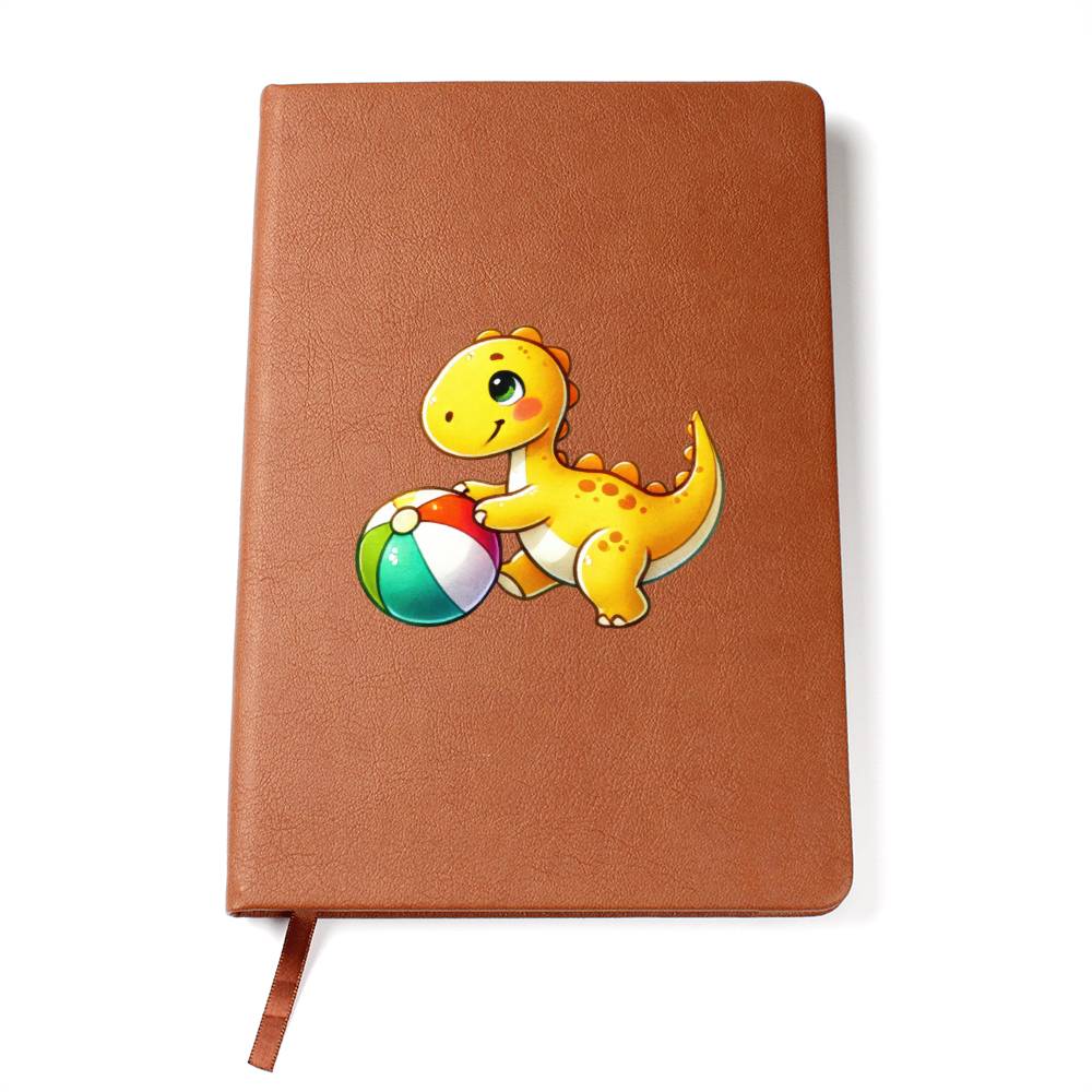 Colorful Baby Dinosaur 081 - Vegan Leather Journal
