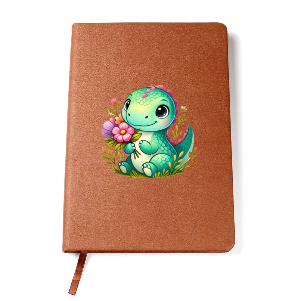Colorful Baby Dinosaur 008 - Vegan Leather Journal