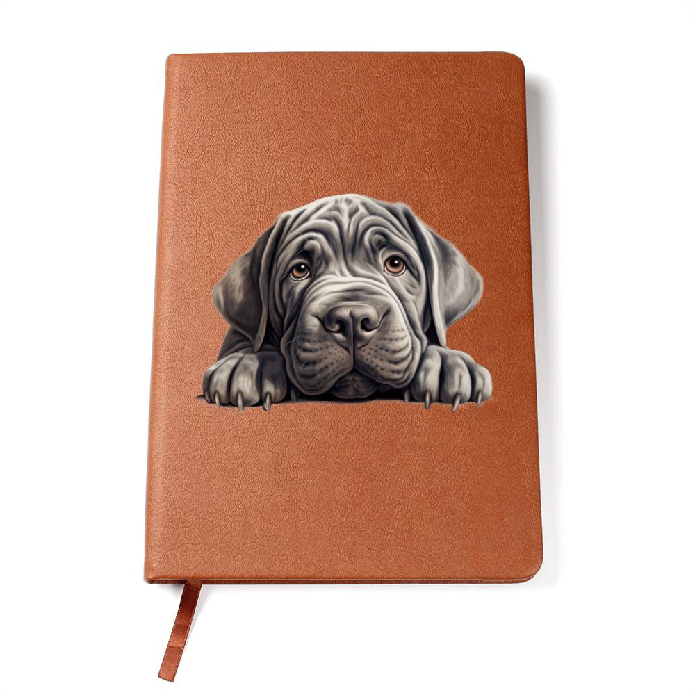 Neapolitan Mastiff Peeking - Vegan Leather Journal