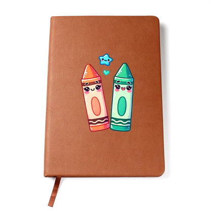 Cute Back to School Sticker 004 - Vegan Leather Journal
