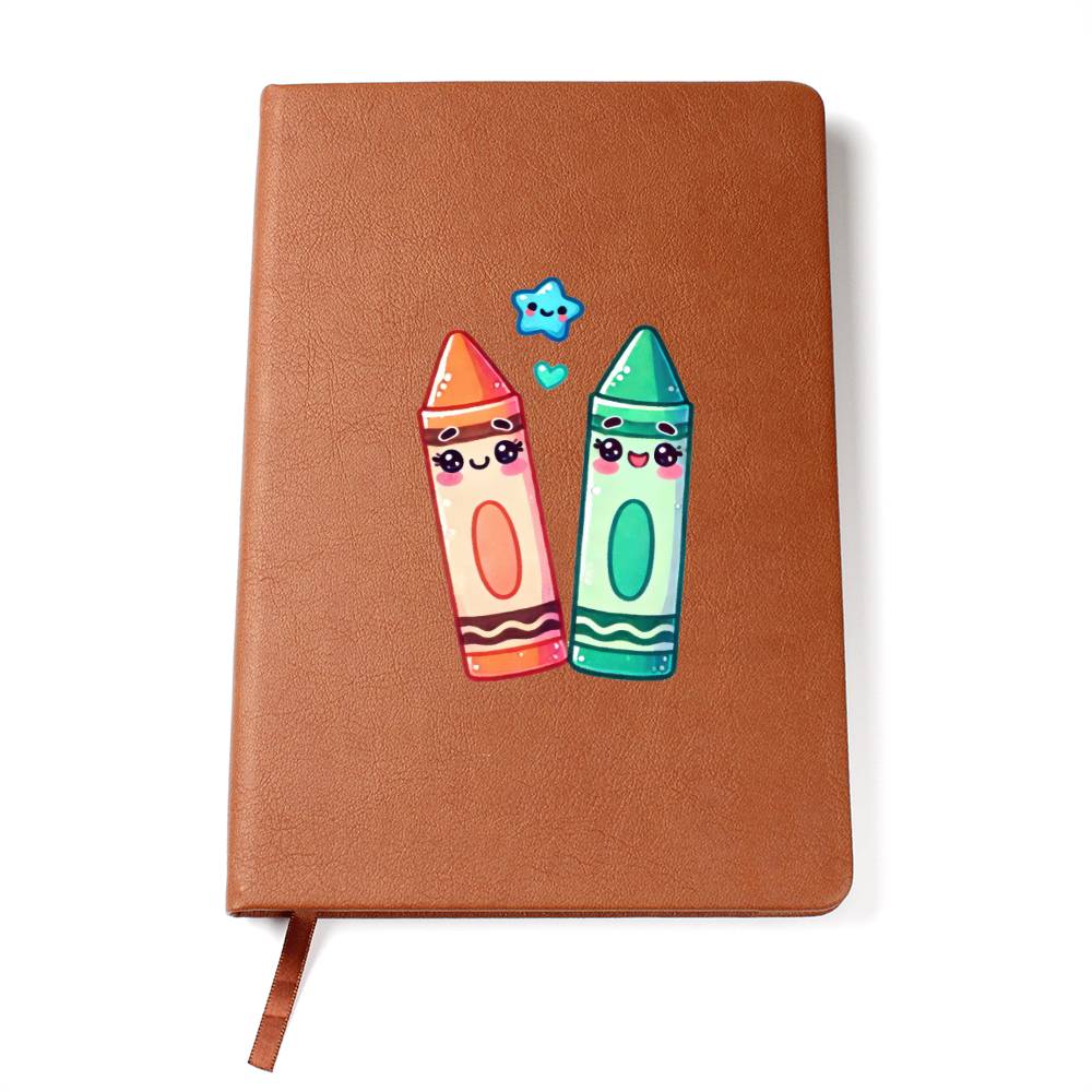 Cute Back to School Sticker 004 - Vegan Leather Journal