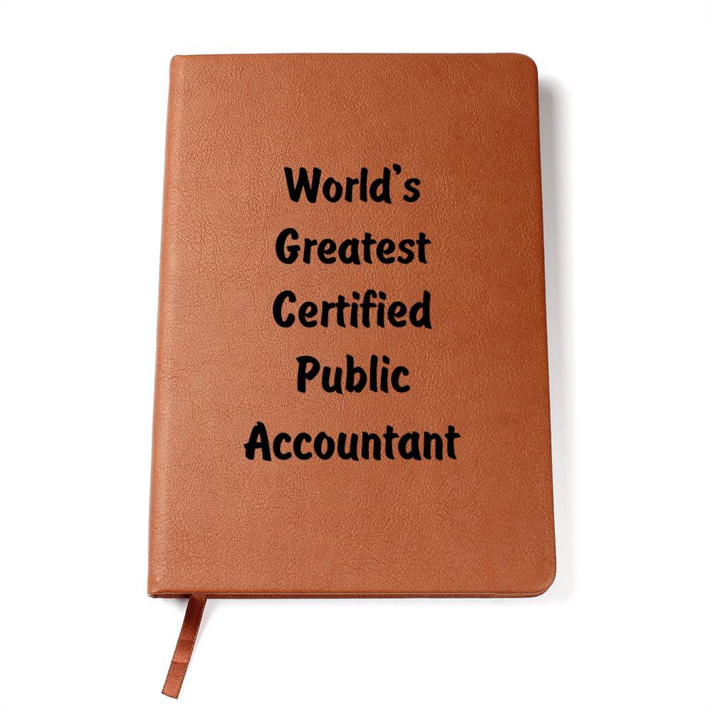 World's Greatest Certified Public Accountant v1 - Vegan Leather Journal