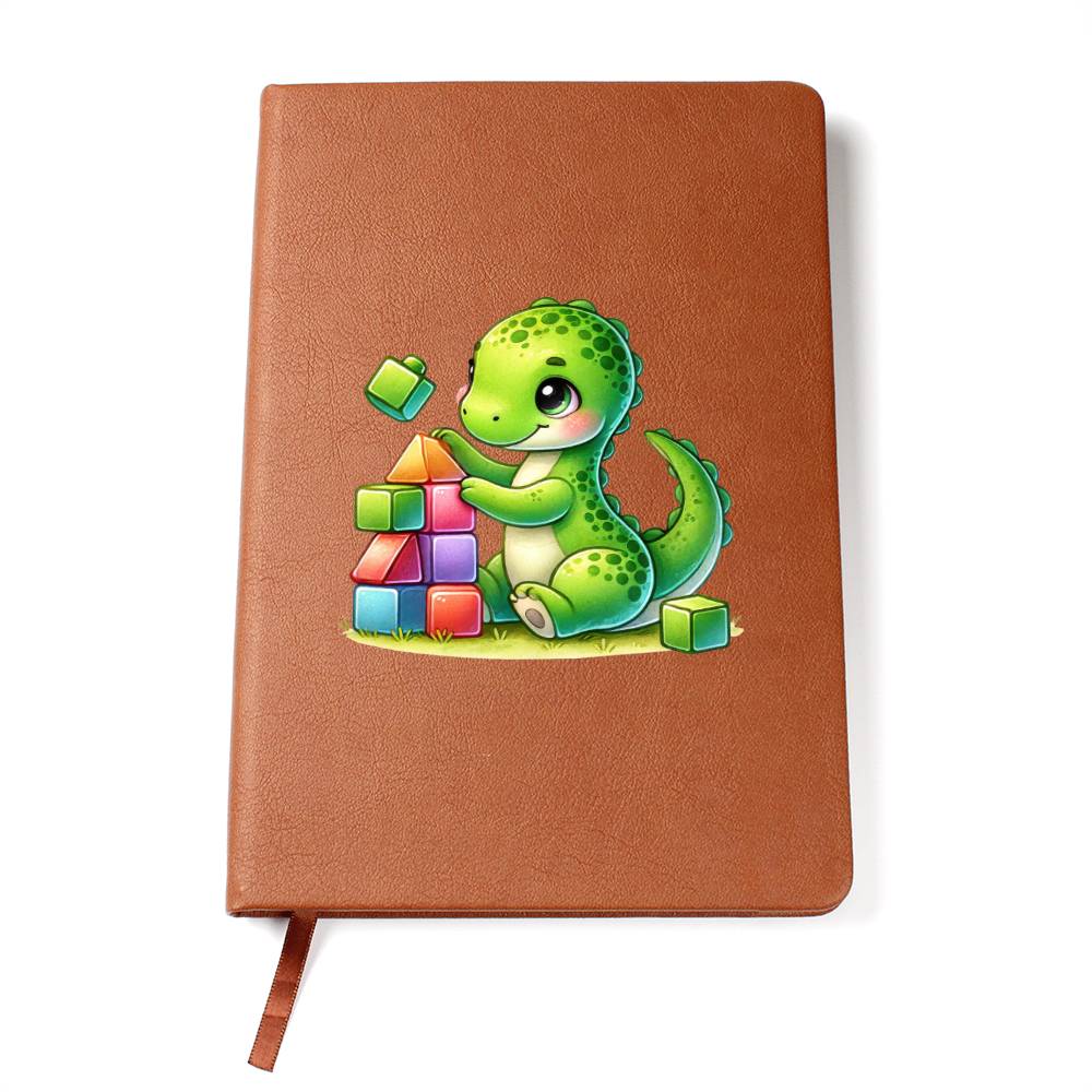 Colorful Baby Dinosaur 055 - Vegan Leather Journal