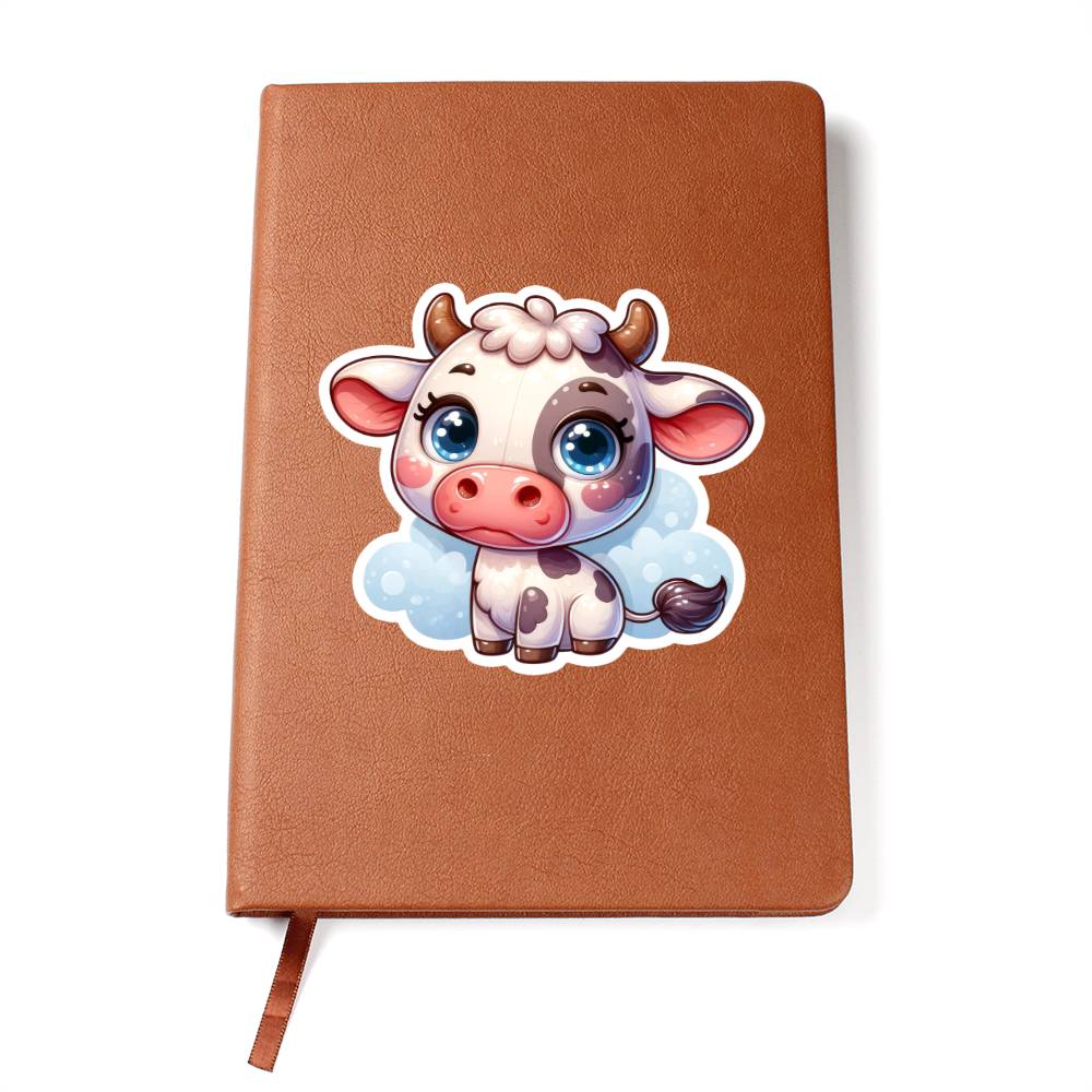 Cute Cow sticker 31 - Vegan Leather Journal