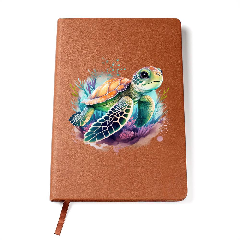 Cute Sea Turtle 007 - Vegan Leather Journal
