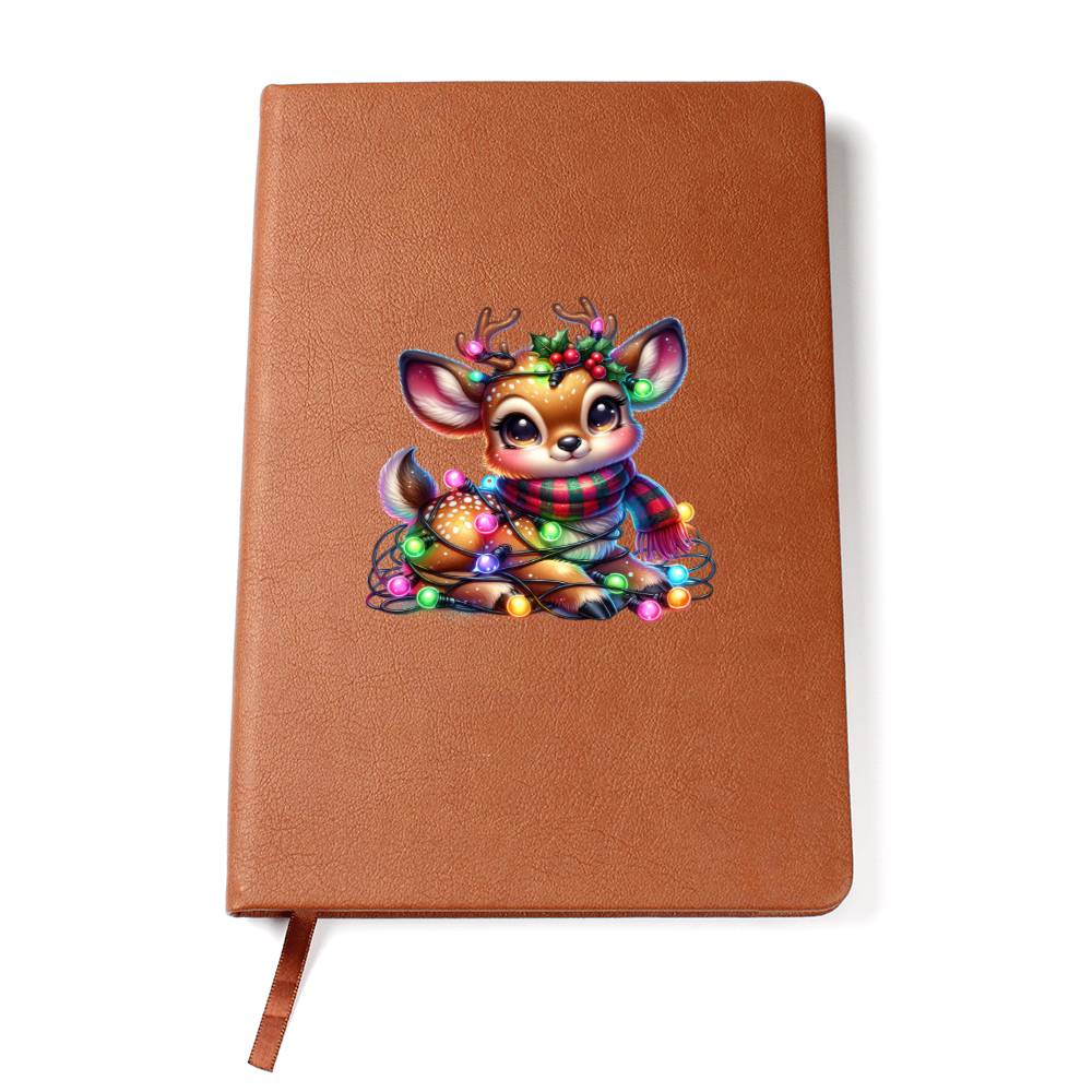 Cute Christmas Reindeer 027 - Vegan Leather Journal