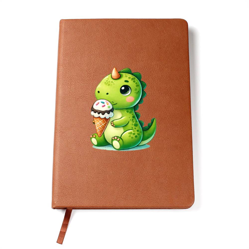 Colorful Baby Dinosaur 050 - Vegan Leather Journal