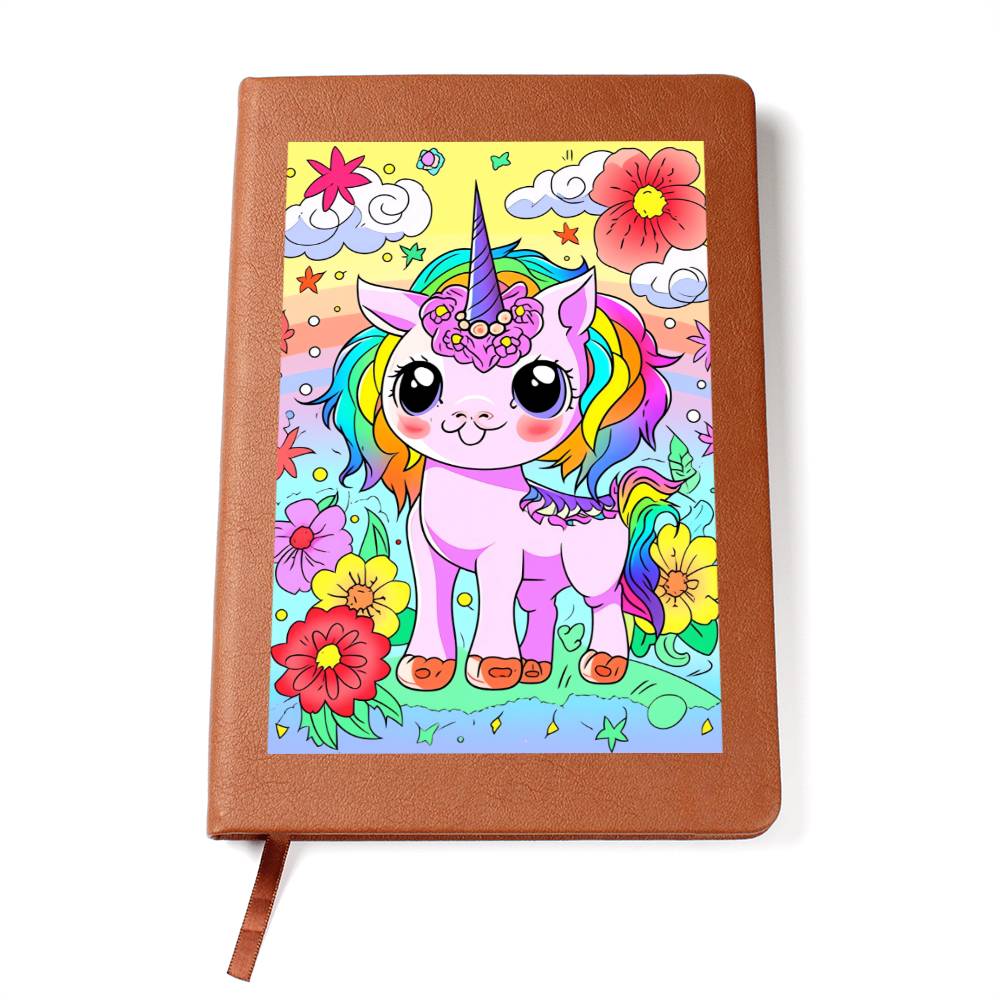 Cute Unicorn 112 - Vegan Leather Journal