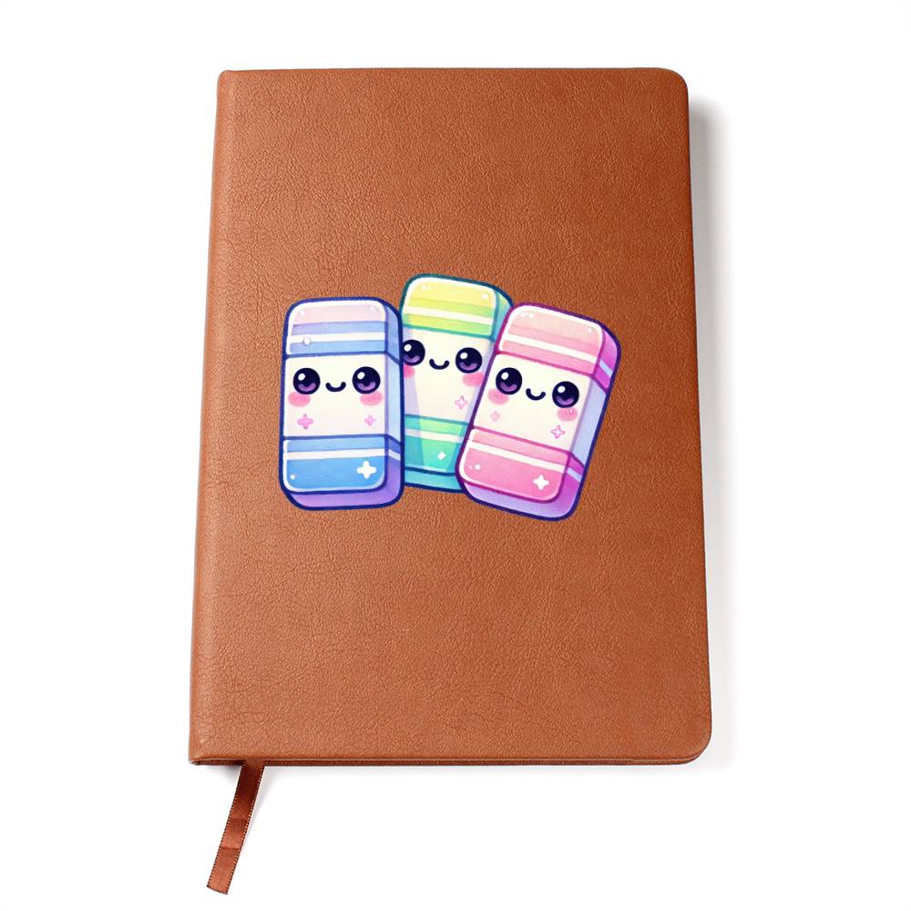 Cute Back to School Sticker 103 - Vegan Leather Journal