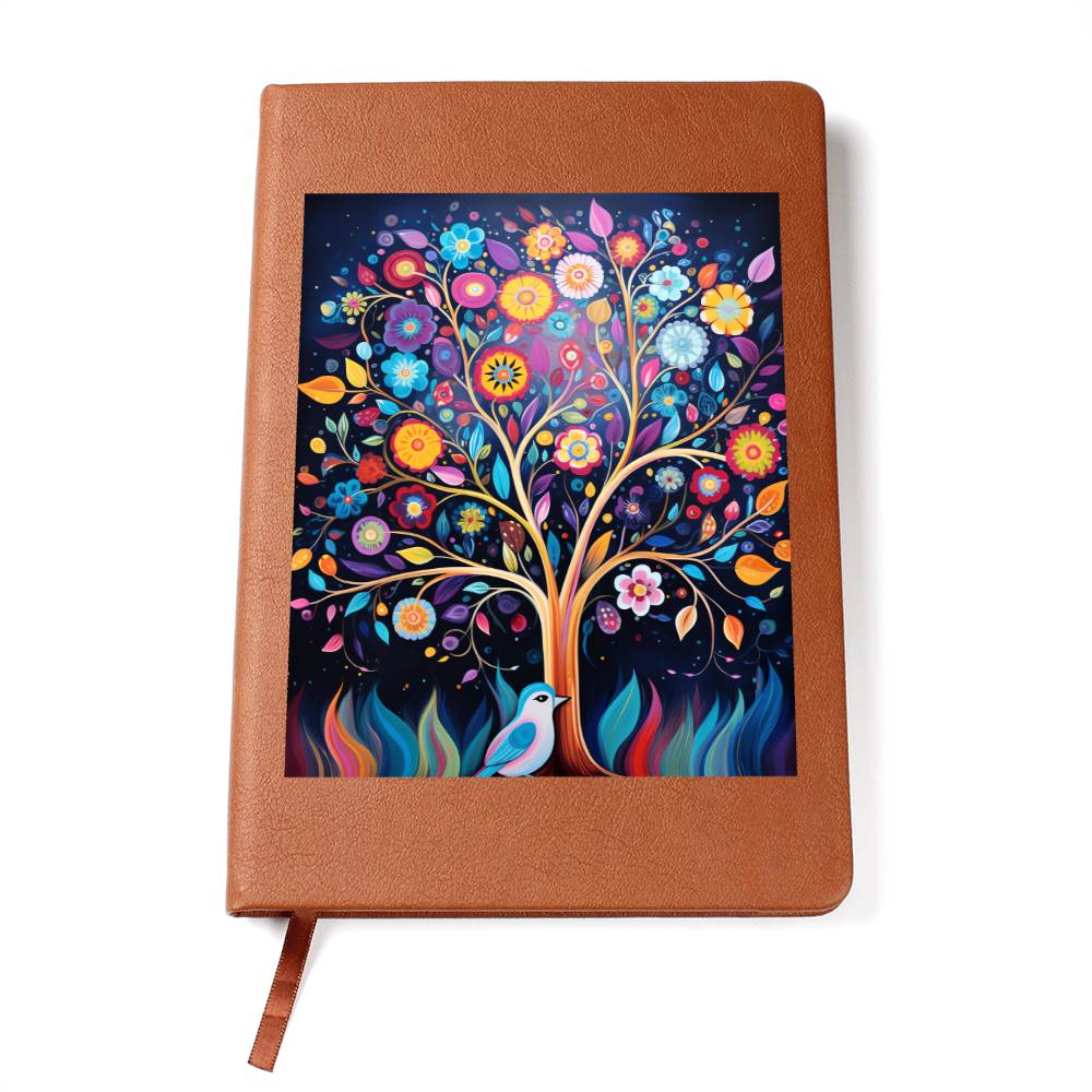 Birds And Floral Design 102 - Vegan Leather Journal