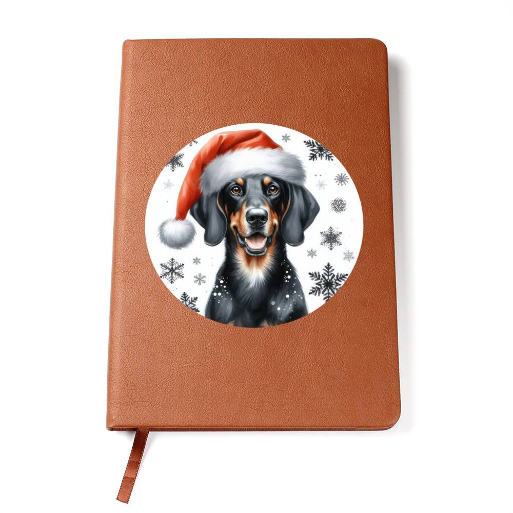Christmas Dog - Austrian Black and Tan Hound - Vegan Leather Journal