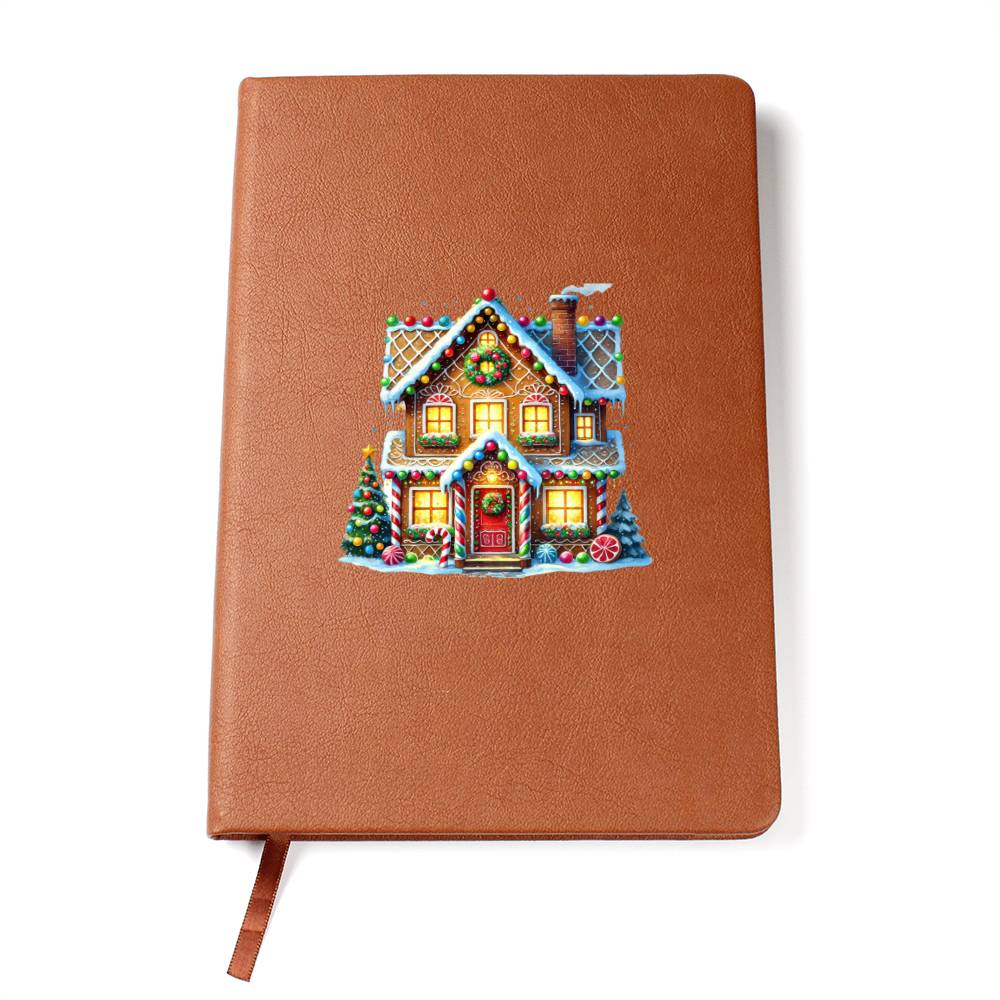 Christmas Gingerbread House 001 - Vegan Leather Journal