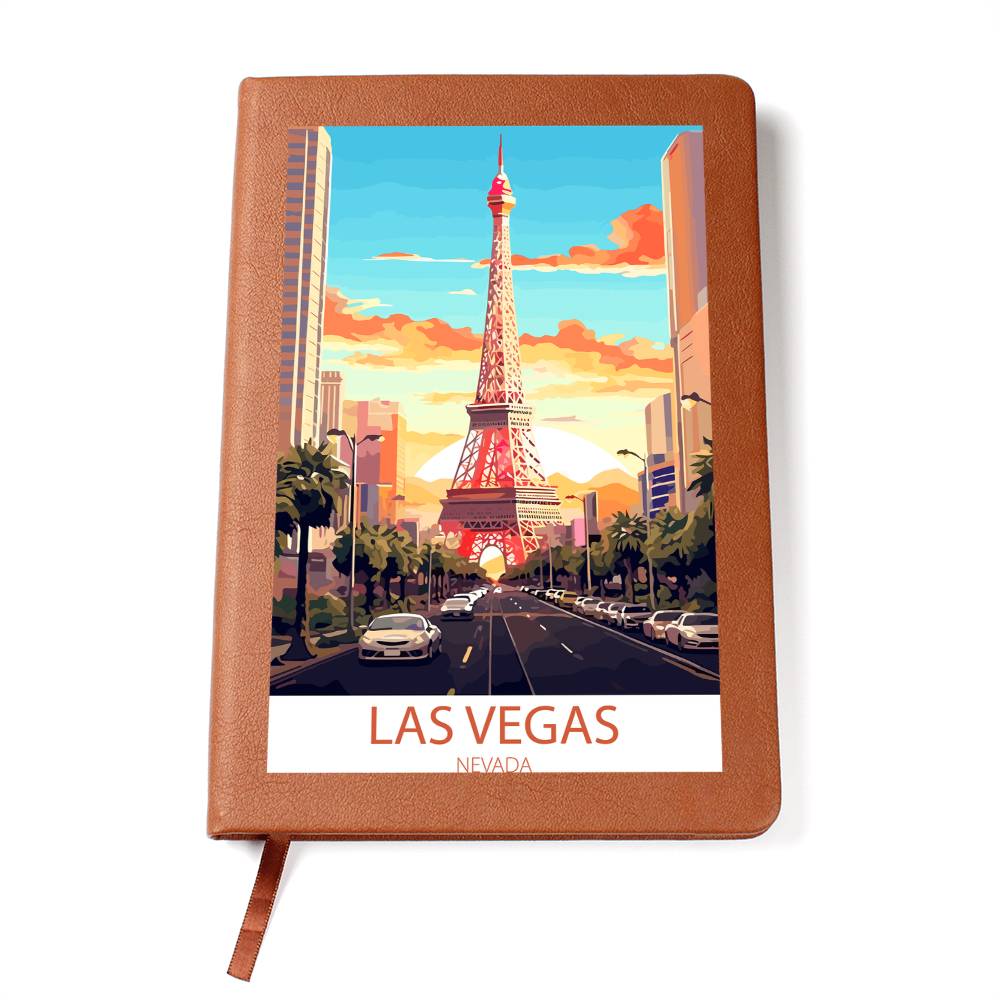 Famous Travel Destinations - Las Vegas, Nevada - Vegan Leather Journal