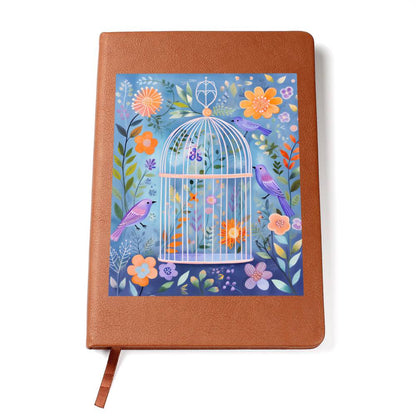 Birds And Floral Design 134 - Vegan Leather Journal